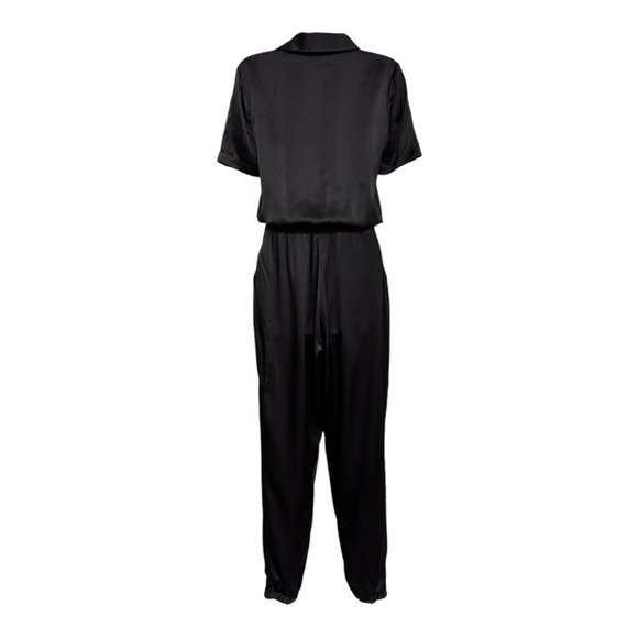 CAMI NYC | $352 The Maddi Short Sleeve Jumpsuit 100% Silk in Black, Size XS - Picture 7 of 15